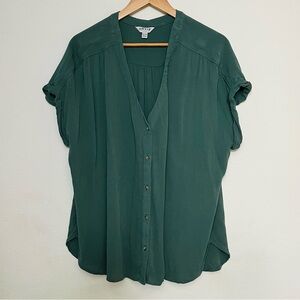Orvis Women's Forest Green Button-Down Shirt Coastal Casual